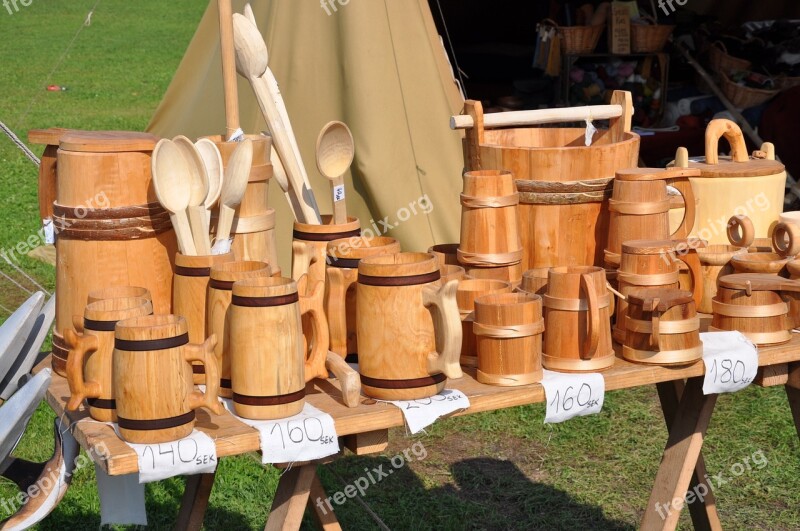 Market Wood Middle Ages Ladles Free Photos