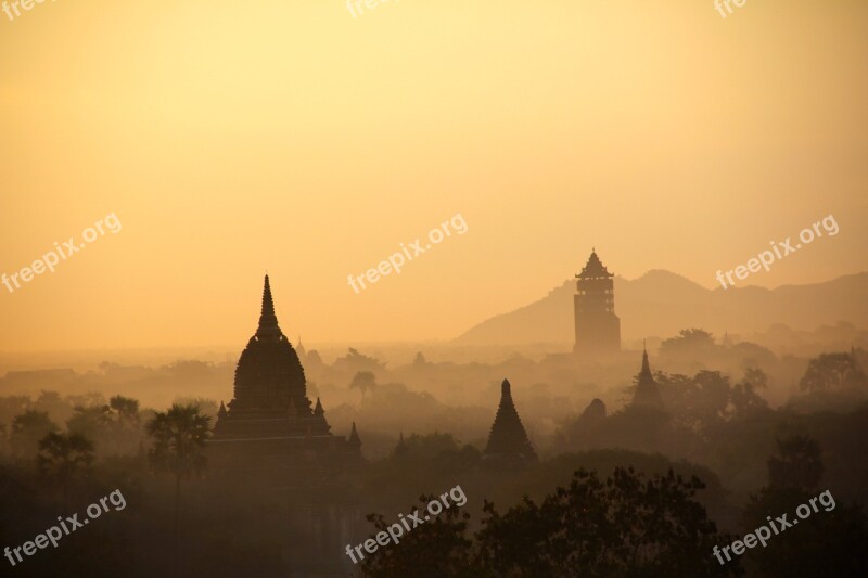 Hot Air Balloon Ride Balloon Fire Bagan Myanmar