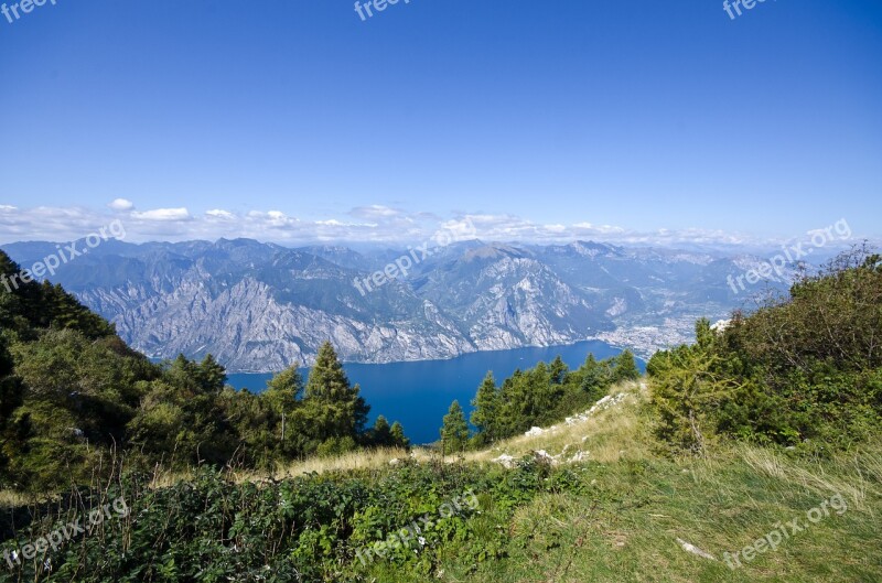 The Alps Garda Italy Mountains Lake