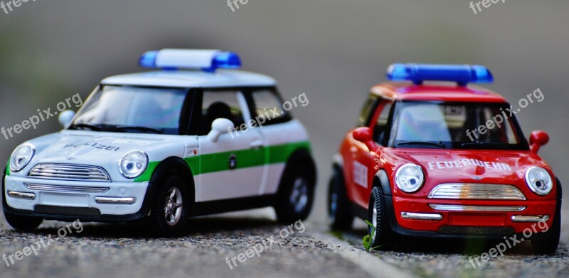 Fire Police Mini Cooper Auto Model Car