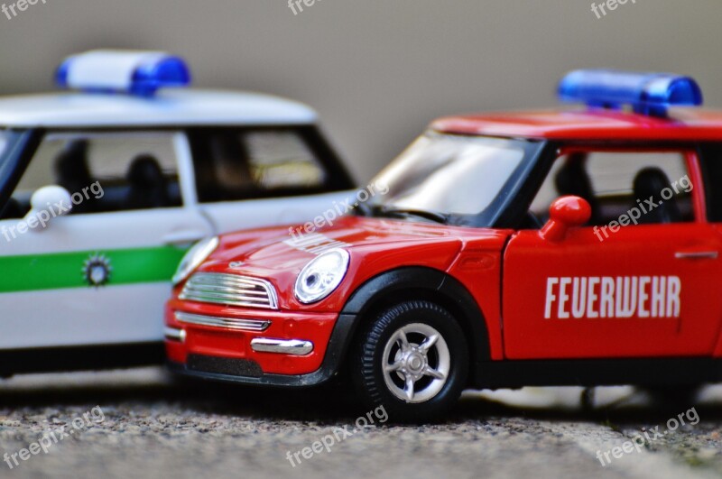 Fire Police Mini Cooper Auto Model Car