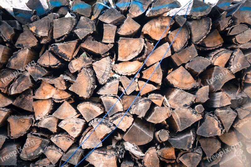 Cut Down Background Bark Combustible Firewood