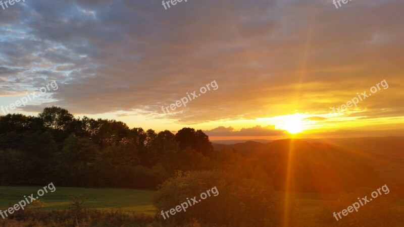 Evening Sunset Landscape Evening Sky Sun