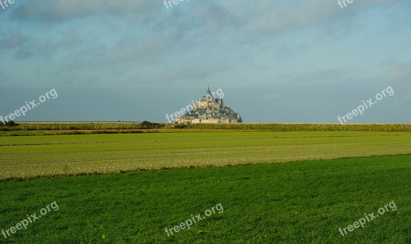 Normandy Mont Saint Michel Abbey Free Photos