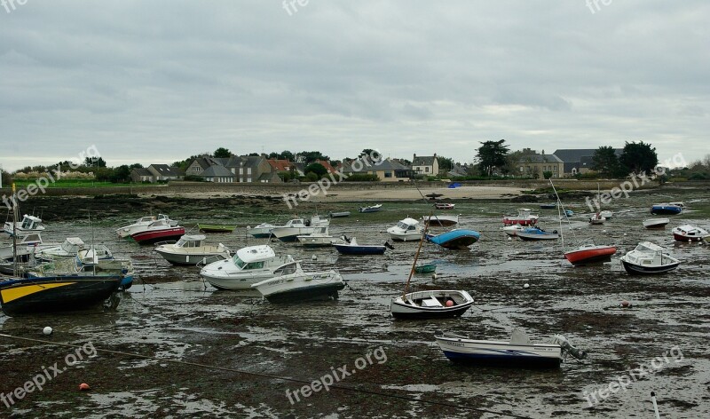 France Normandy Low Tide Port Free Photos