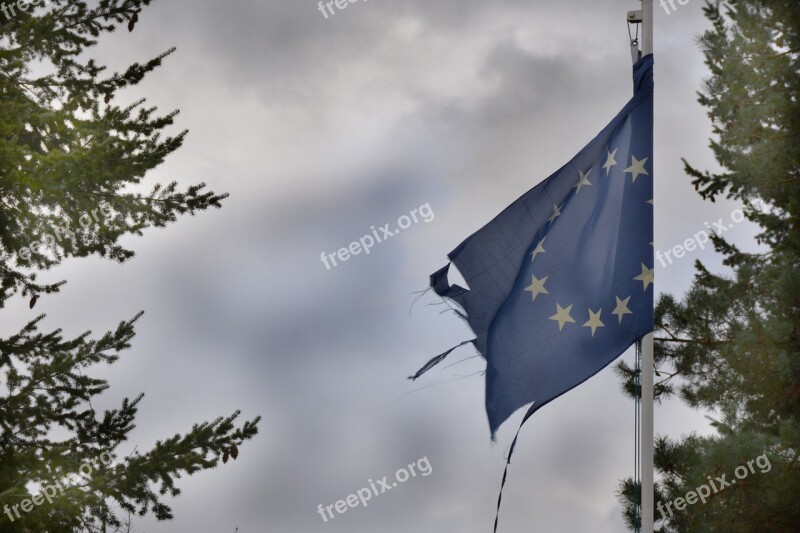 Europe Torn Flag Eu European