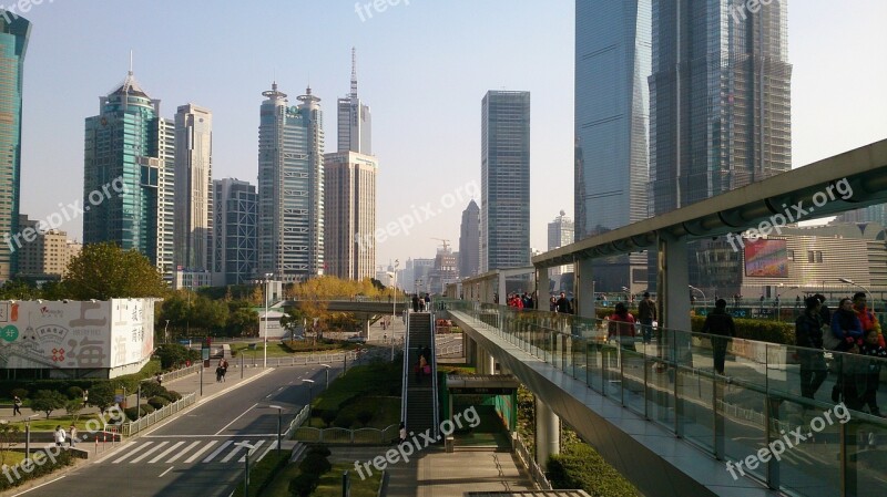 Shanghai China Skyline Pudong City