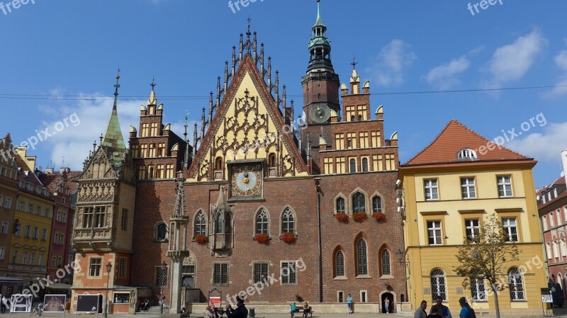 Wroclaw Poland Town Hall Rynek Free Photos