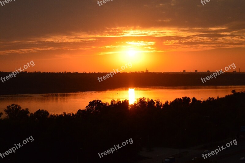 Sunset Evening Landscape Nature Nature Landscape