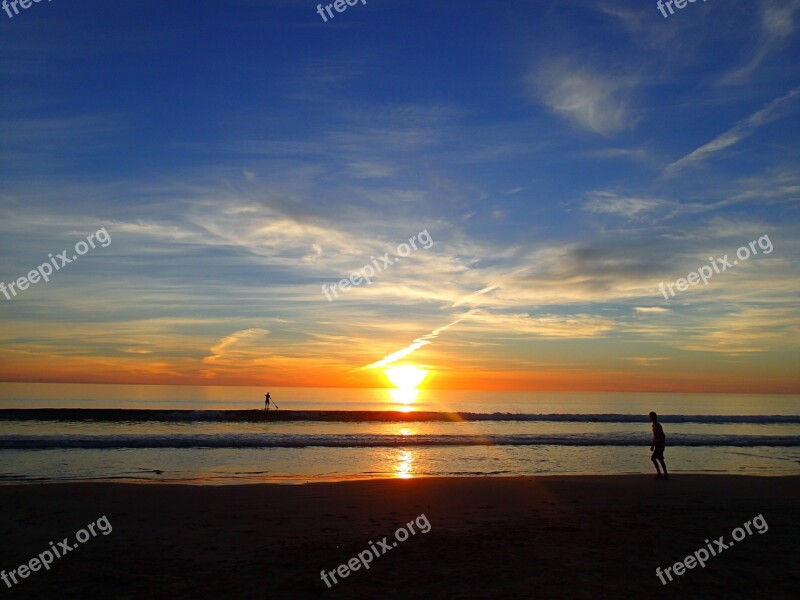 Sunset Twilight Beach Ocean Clouds