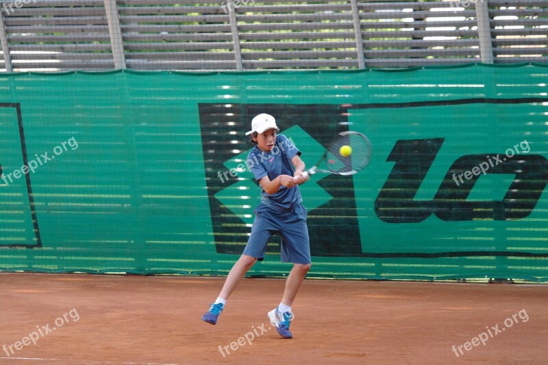 Backhand Two Hands Tennis Ball Player