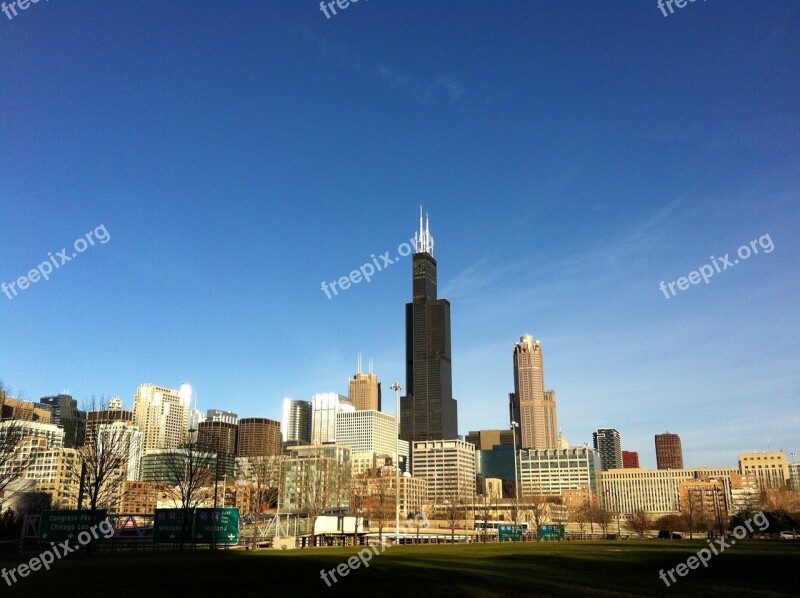 Chicago Skyline Cityscape Sears Tower Willis Tower