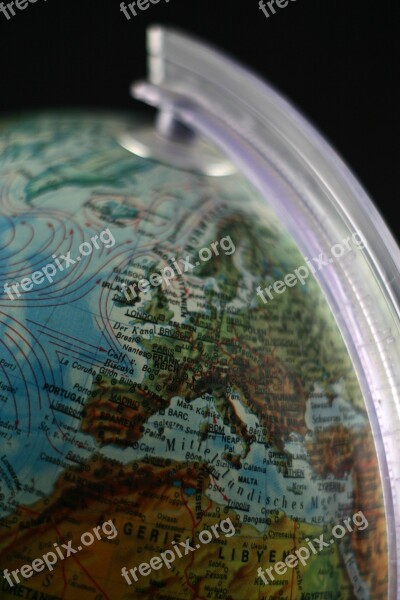 Globe Europe France Continents Earth