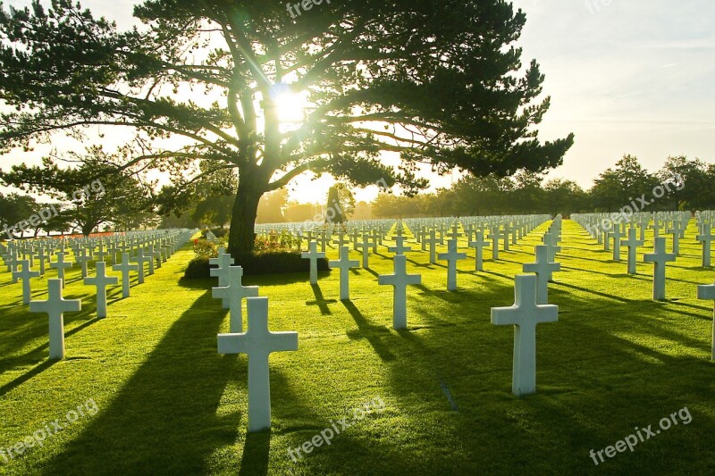 Omaha Beach Military Cemetery Normandy Cemetery Mourning