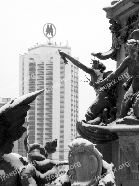 Fair Skyscraper Leipzig Fountain Gewandhaus