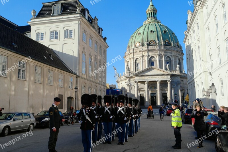 Royal Life Guards Soldiers The Marble Church Tourist Tourist Attraction