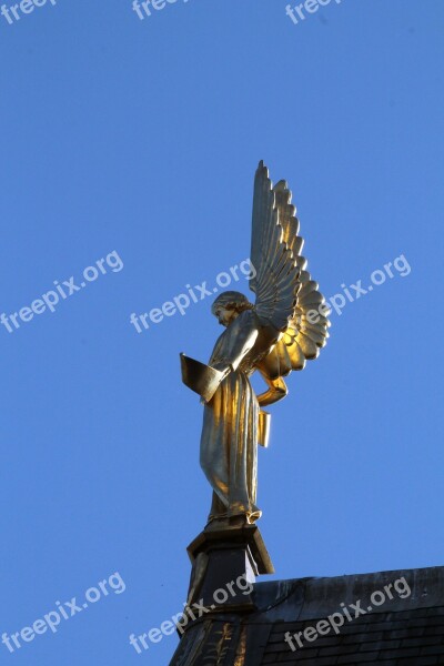 Angel Statue Gold Blue Sky France