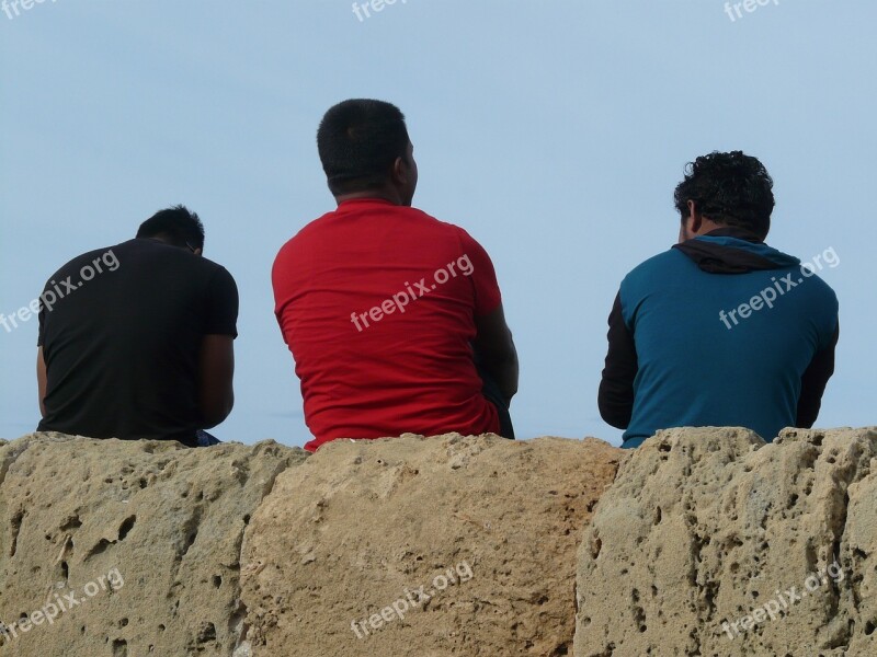 Men Sitting Cyprus Move Wall