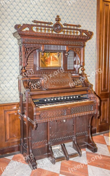 Antique Piano Hotel Astoria Italy Decoration Old