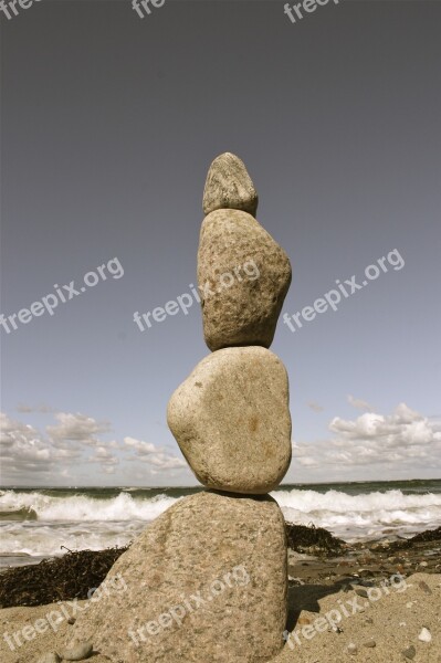 Stone Stack Beach Sea By The Sea