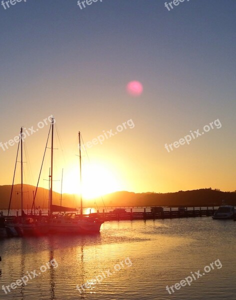 Sunset Boats Marina Water Yacht