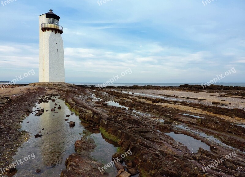 Lighthouse Southerness Sea Travel Ocean