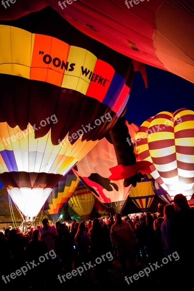 Balloon Hot Air Balloon Night Crowd Travel