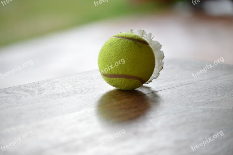 Tennis Ball Ball Table Wood Free Photos