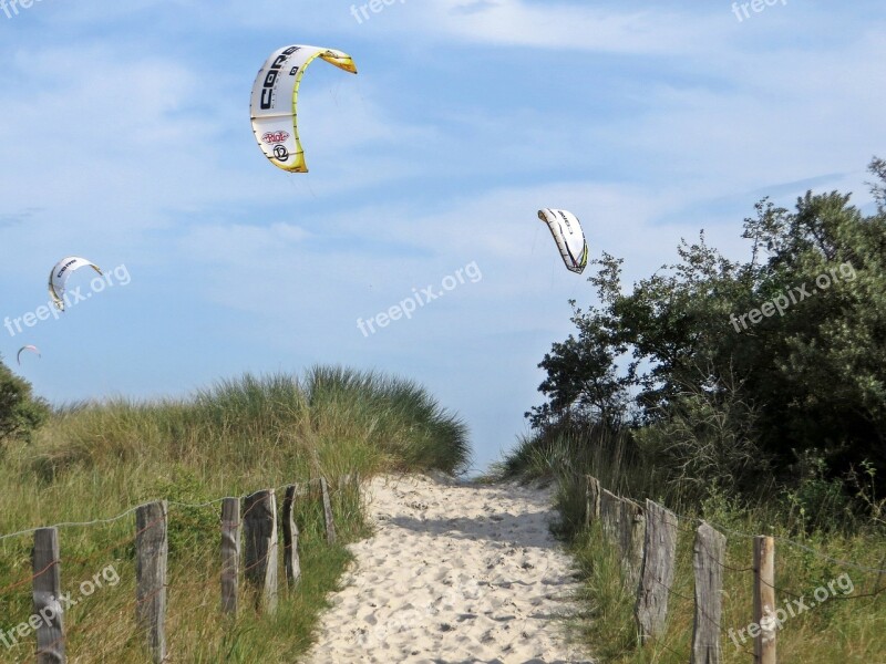 Kitesurfer Pelzerhaken Beach Sky Paraglider