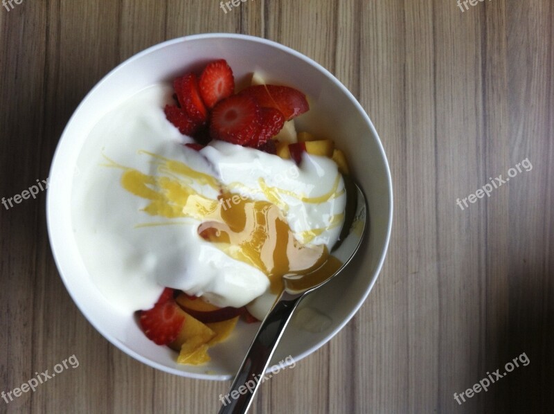 Yogurt Healthy Fruits Honey Fruit