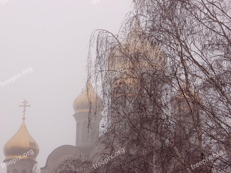 Autumn Church Temple Fog Weather