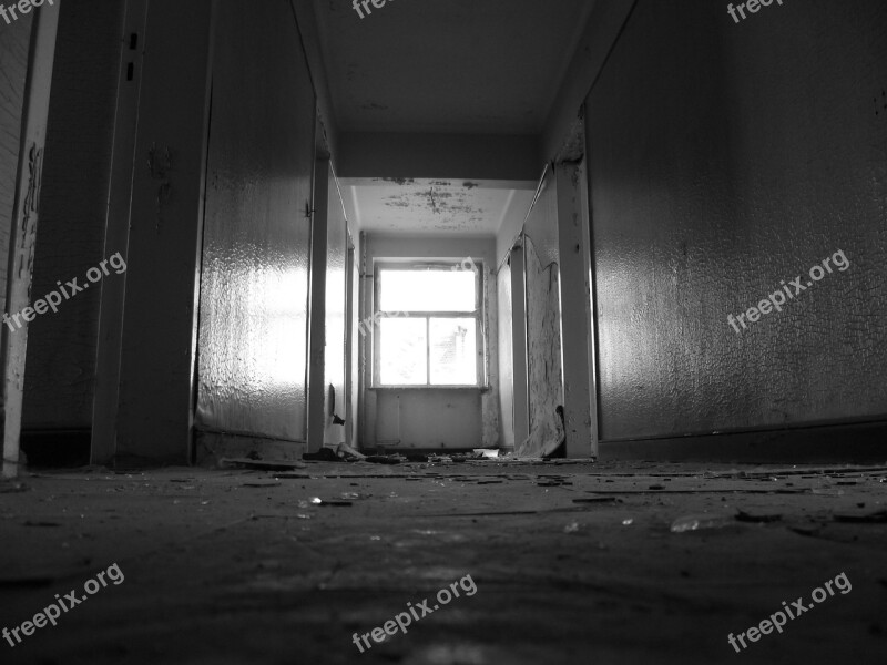 Black And White Abandoned Building Dark Glaucous Free Photos