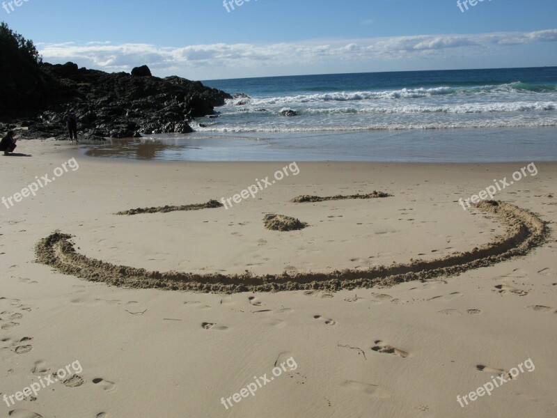 Smile Sand Beach Happy Summer Fun