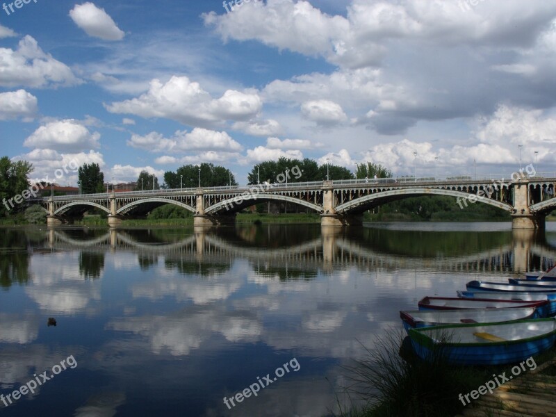 Bridge River Water Clouds Landscape