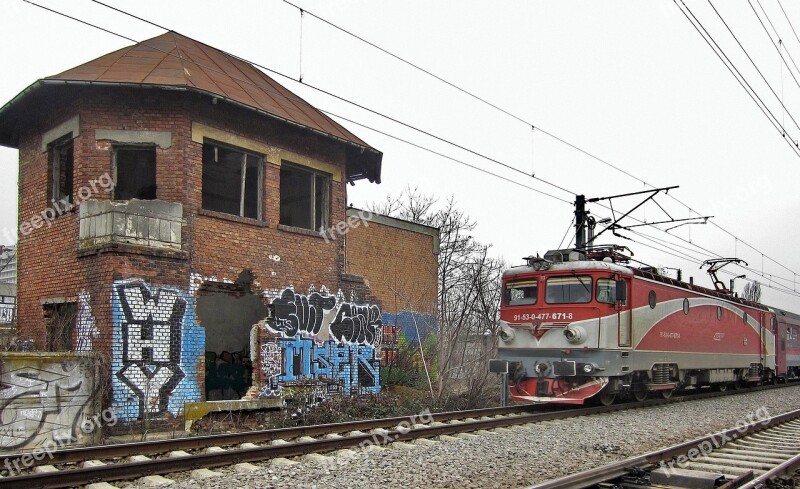 Old Railway Station Abandoned Ruins Train Locomotive