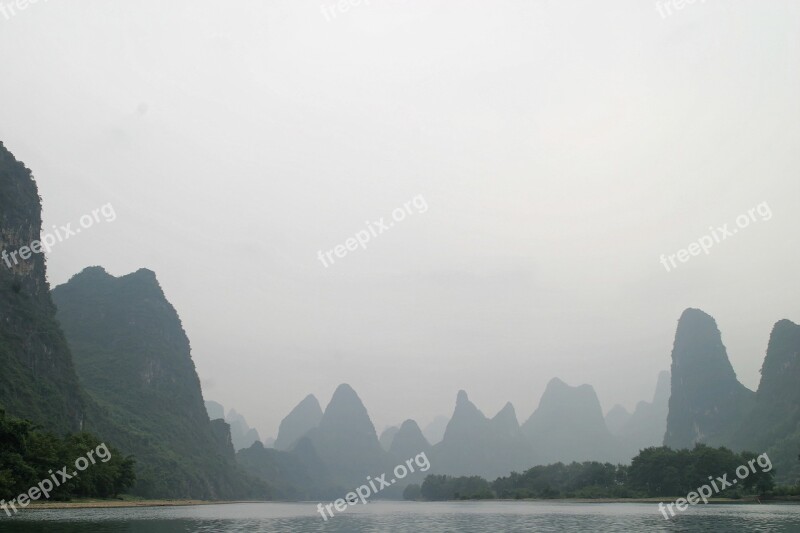 Gulin Mountains Water Landscape Lake