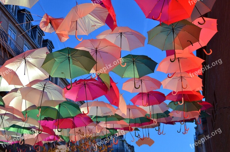 Umbrellas Colors Street Free Photos