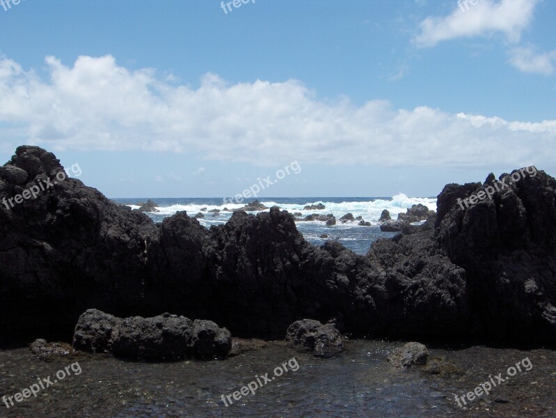 Rock Lava Rock Hawaii Volcanic Pacific