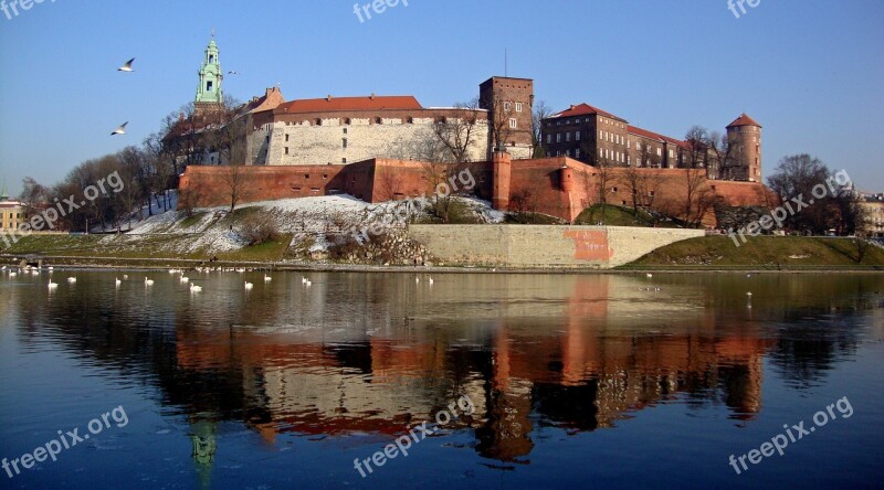 Kraków Poland Wawel Castle Winter