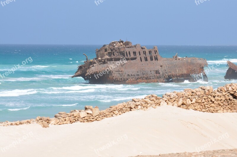 Wreck Water Sea Beach Himmel