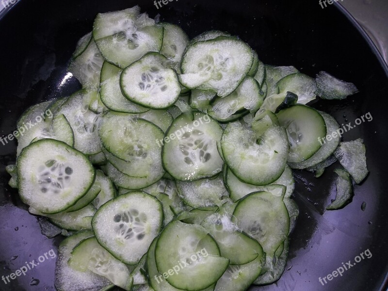 Cucumbers Cumber Salad Vegetables Food Healthy