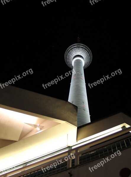 Berlin Night Tv Tower Places Of Interest Alexanderplatz