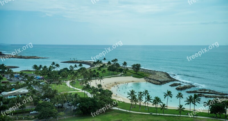 Hawaii Oahu Lagoon Tropical Nature