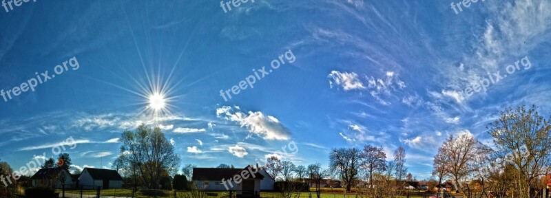 Panorama Nature Clouds Sky Sun