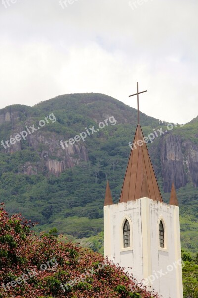 Church Cross Seychelles Rock Landscape