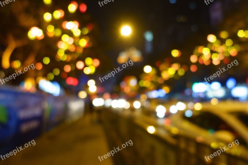 Out Of Focus Night Light Bokeh Street