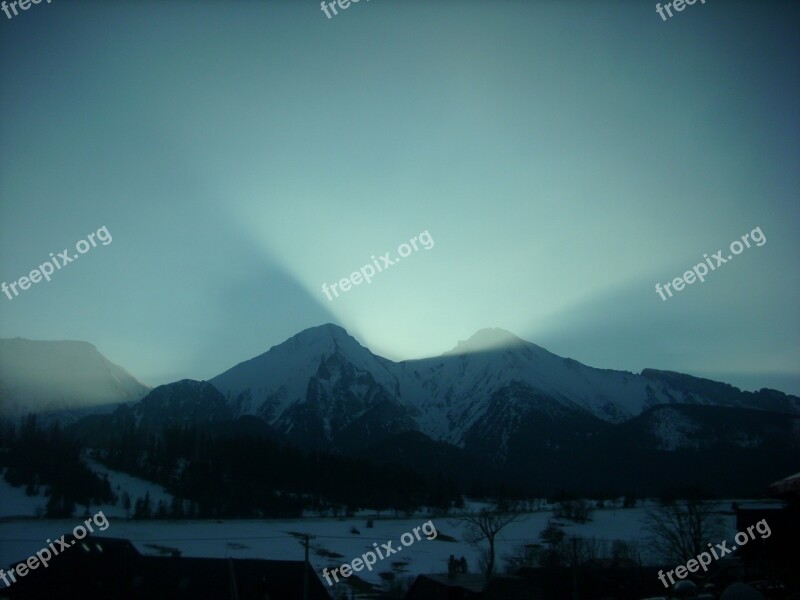 Mountains Light Winter In The Mountains Nature Amazing