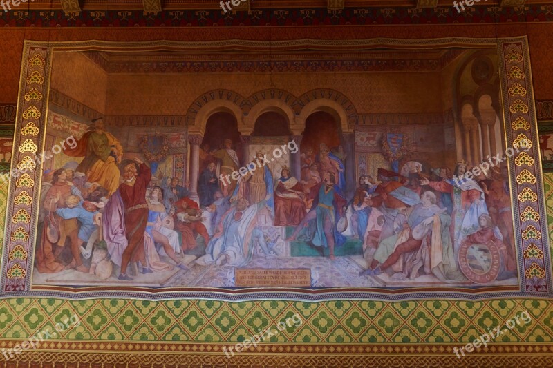 Wartburg Castle Painting Artwork Mural Minstrel