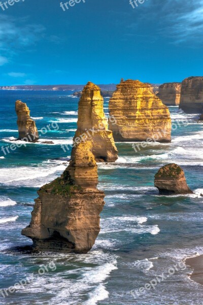 Australia 12 Apostles Great Ocean Road Rocky Hill Rock Formations