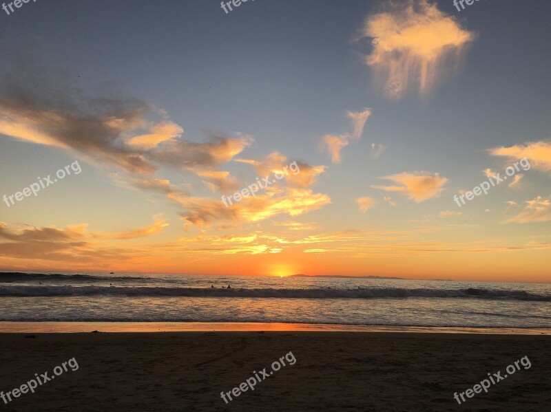 Sunset Nature Sky Landscape Sunset Background